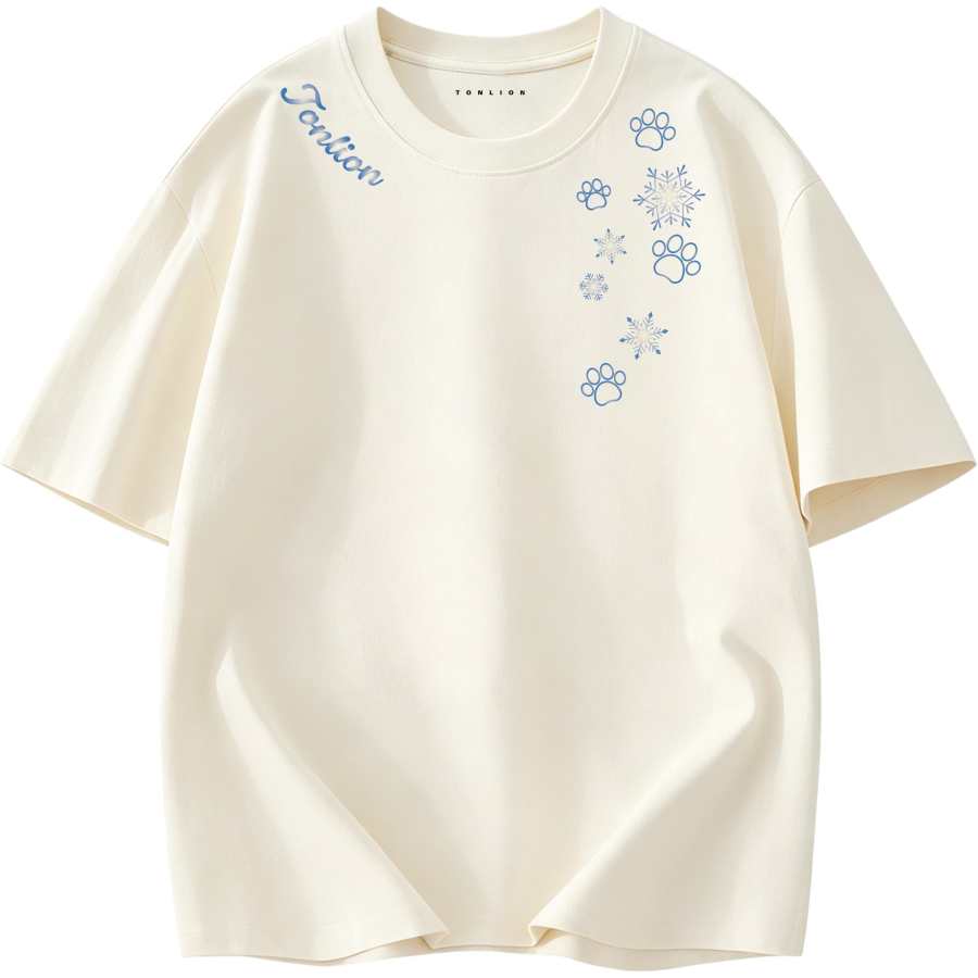 Tonlion T Shirts Unisex Crew Neck Moderate Heavyweight