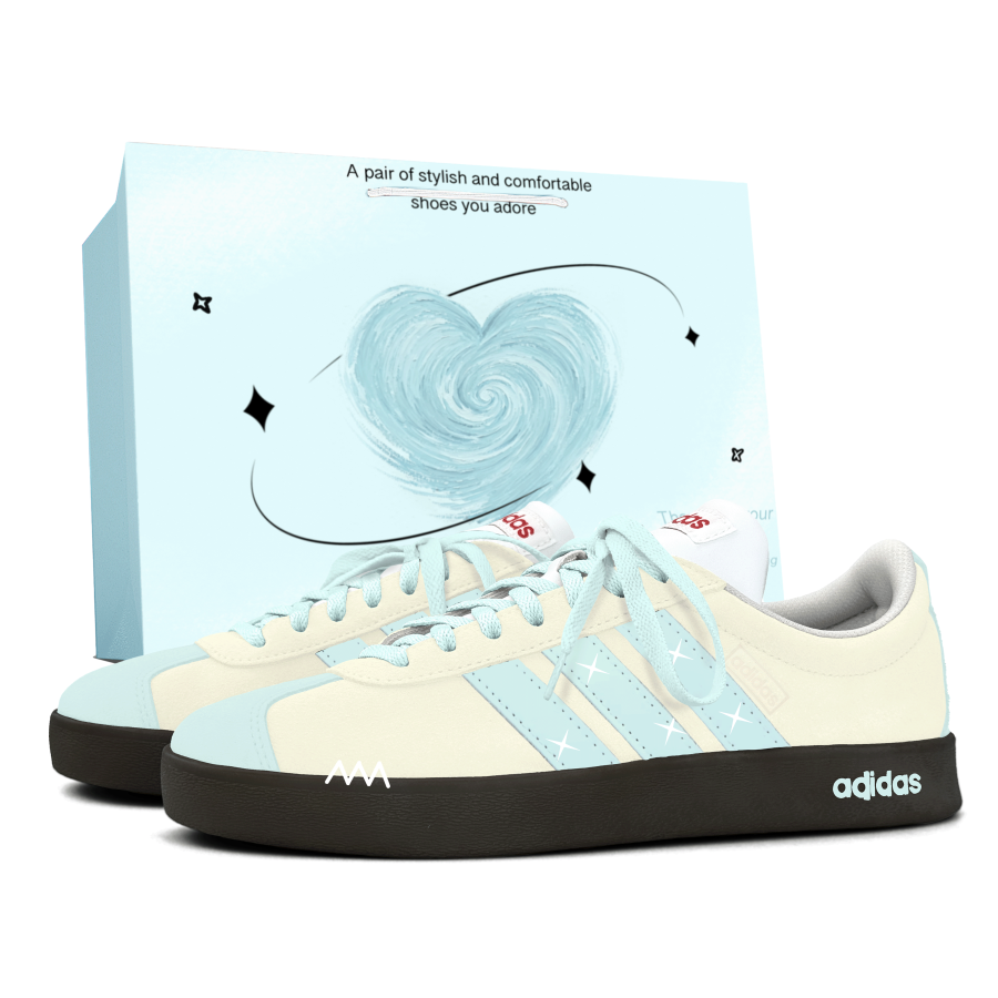 Adidas Adidas VL COURT 2.0 Skateboard Shoes Unisex Beige Yellow