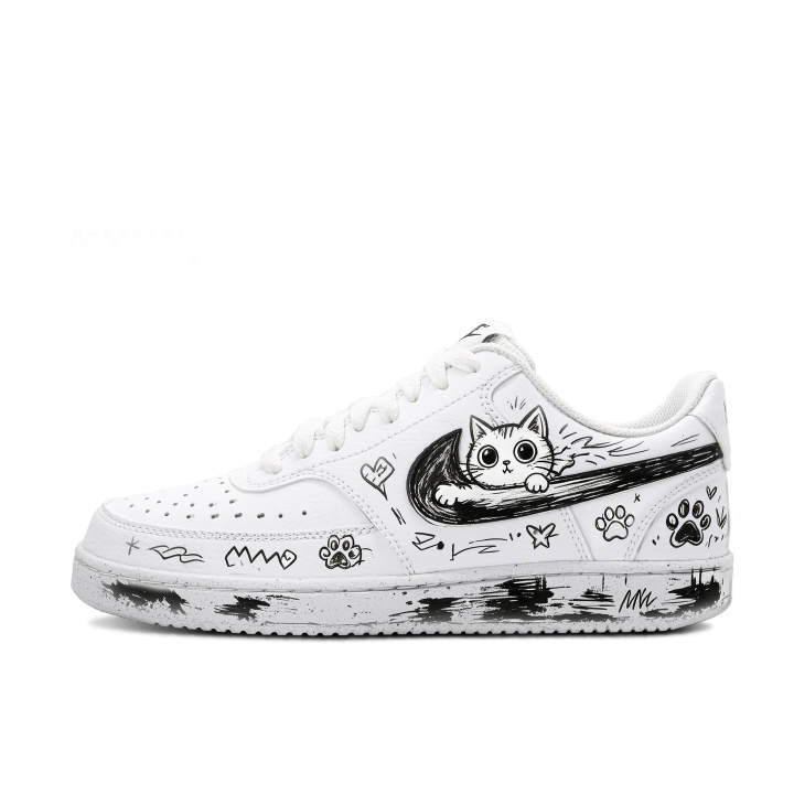 Nike Nike Court Vision 1 Made By Daoji, Quick Shadow Cat Leather Slip Resistant Abrasion Resistant Low top Skateboard Shoes