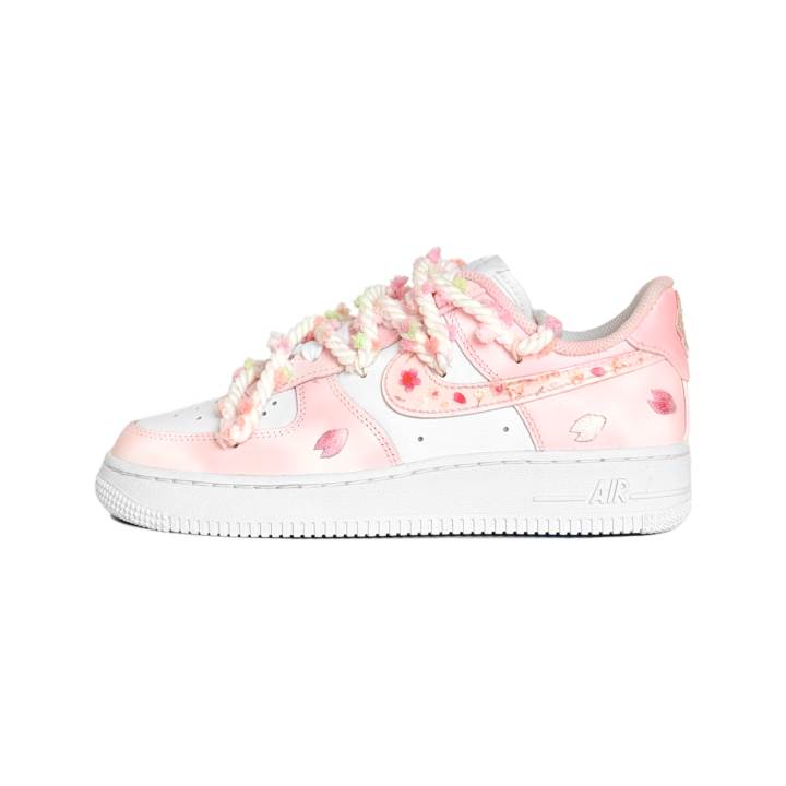 Nike Nike Air Force 1 Peach Blossom Wine, Jiuliu Huo Craft Low top Skateboard Shoes Women's Pink White