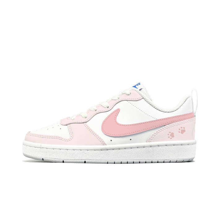 Nike Nike Court Borough 2 Peach Gummies Leather Slip Resistant Abrasion Resistant Low top Kids' Skateboarding Shoes Unisex
