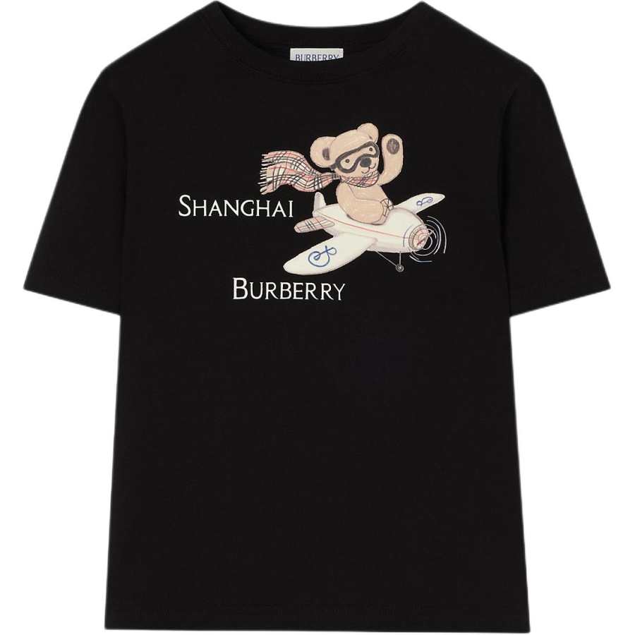 Burberry Kids T Shirts Crew Neck Moderate Non Stretch