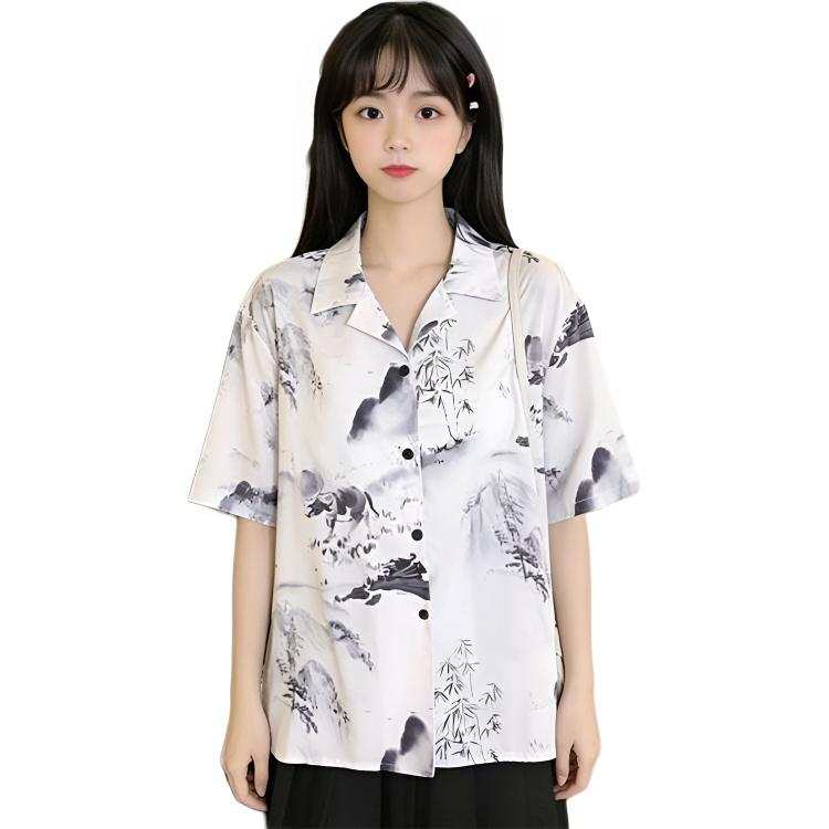 SIXUSICHOU Shirts Women's Chinoiserie Shirt Lapel Thin Other