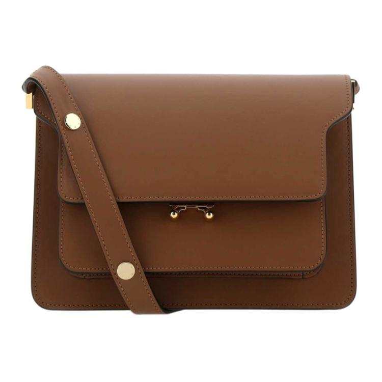 MARNI Calfskin Crossbody Bags Women's Brown
