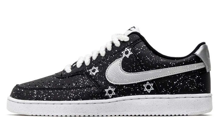 Nike Nike Court Vision Slip Resistant Abrasion Resistant Low top Skateboard Shoes Unisex Black Silver