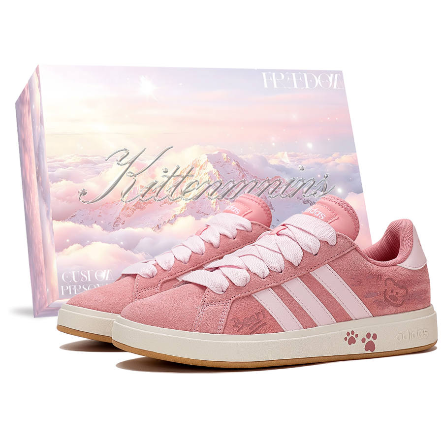 Adidas Adidas Grand Court Base 00s Skateboard Shoes Unisex Pink White