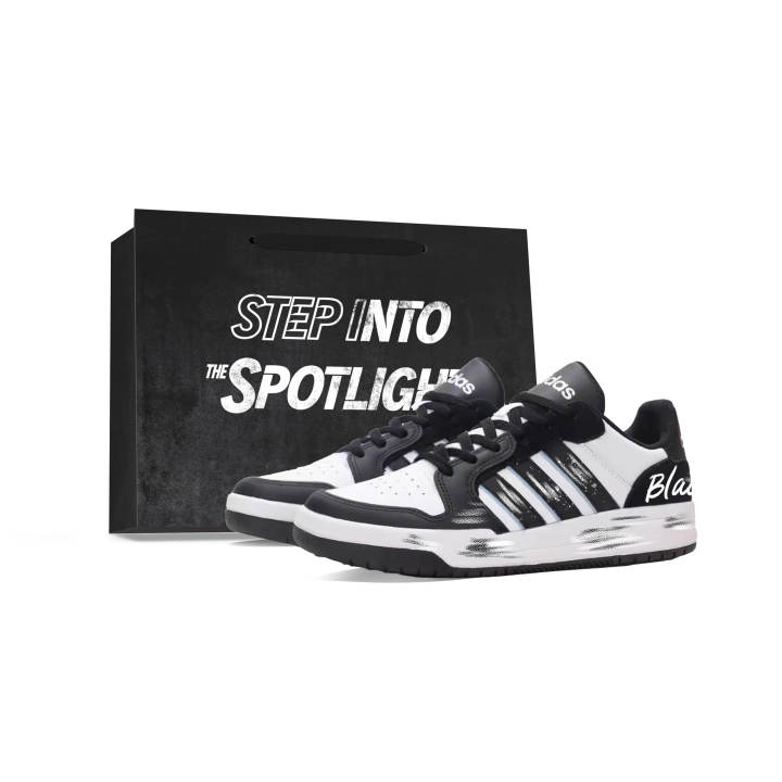 Adidas Adidas ENTRAP Ink Shadow Flowing White Synthetic Leather Slip Resistant Cushioning Abrasion Resistant Low top