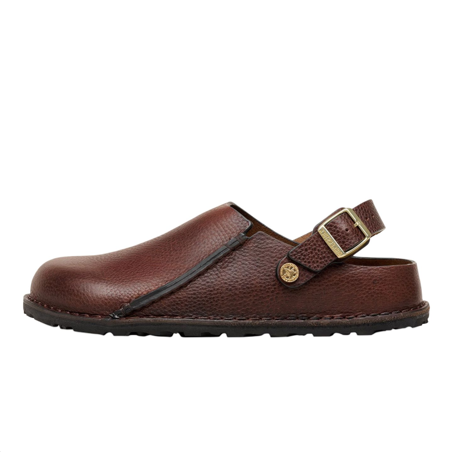 Birkenstock Lutry Cow Leather Casual Leather Shoes Unisex Dark Brown Narrow