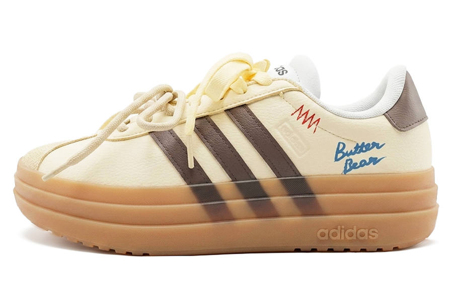 Adidas Adidas VL Court Bold Leather Low top Skateboard Shoes Women's Light Yellow