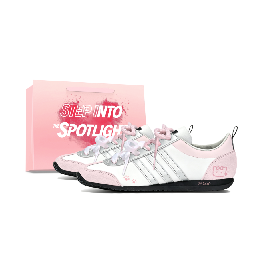 Adidas Adidas VS JOG 2.0 Little Meow Paw Box Low top German Army Trainers Unisex Pink White Silver