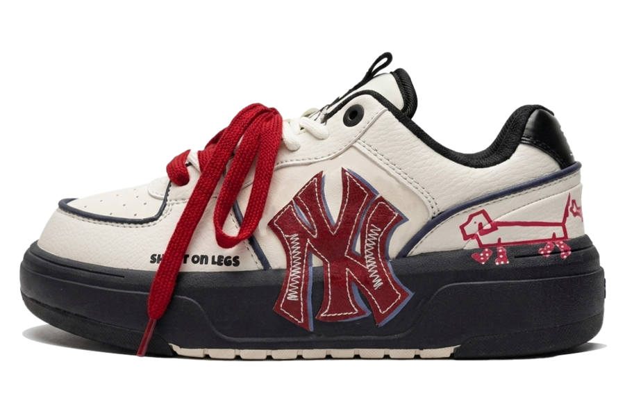 MLB MLB Chunky Liner Pu Low top Skateboard Shoes Unisex Beige Red