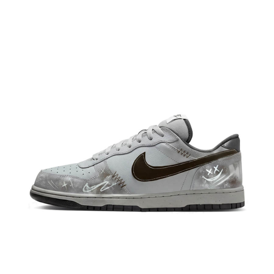 Nike Nike Big Mist Graffiti Slip Resistant Abrasion Resistant Low top Skateboard Shoes Men's Gray