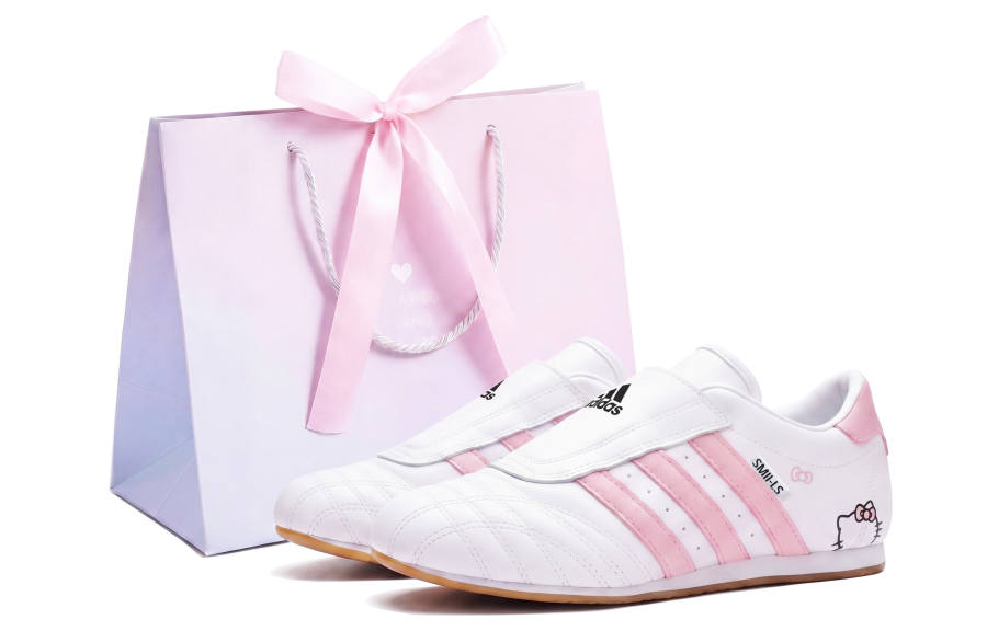 Adidas Originals Taekwondo Leather Abrasion Resistant Low top Training Shoes Unisex Pink