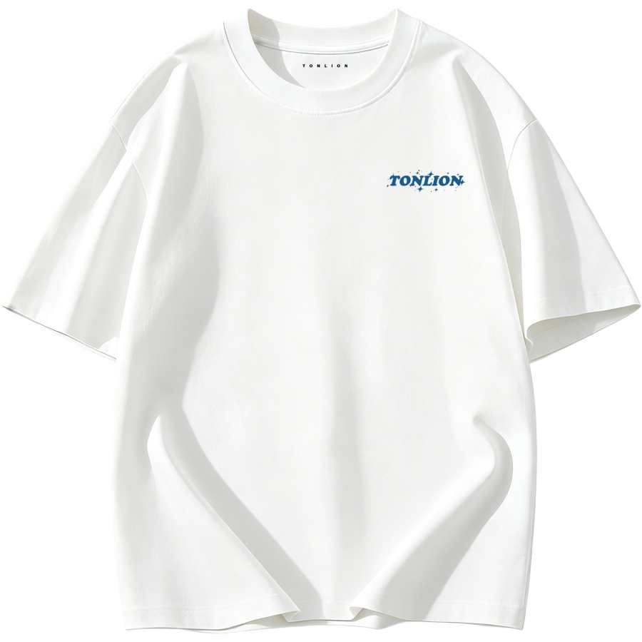 Tonlion T Shirts Unisex Crew Neck Moderate Heavyweight