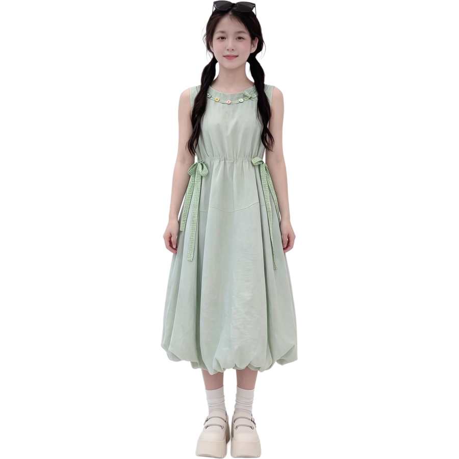 YALU Grade School Dresses Camisole Moderate Midi Skirt