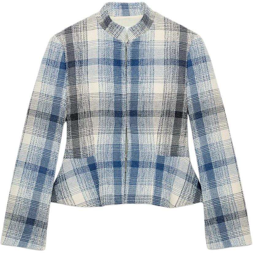 ZARA ZW Business Suits Women's Blue/White Crew Neck