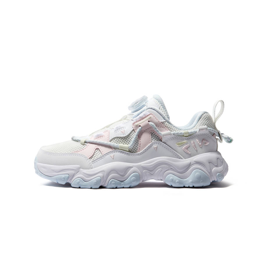 FILA KIDS Heritage FHT Synthetic Leather, Textile Running Shoes FILA White/White Medium White Kids'