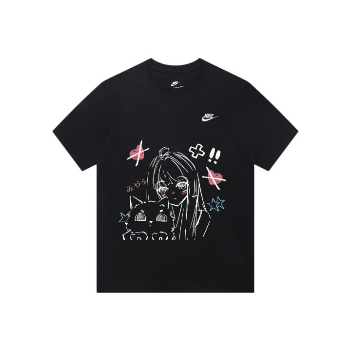 Nike Nike Sportswear T Shirts Men's Black Crew Neck Thin Straight Fit