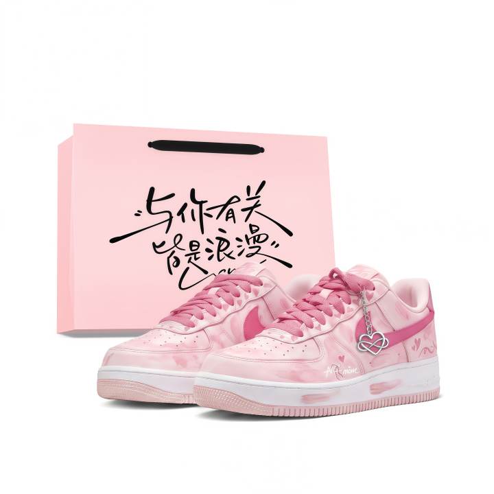 Nike Nike Air Force 1 Powder Pink Sweetheart Skateboard Shoes Unisex Pink
