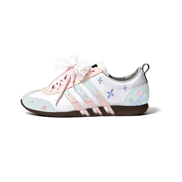 Adidas Adidas VS JOG 2.0 Pink Mist Love Confession Abrasion Resistant Lightweight Breathable Low top German Army Trainers