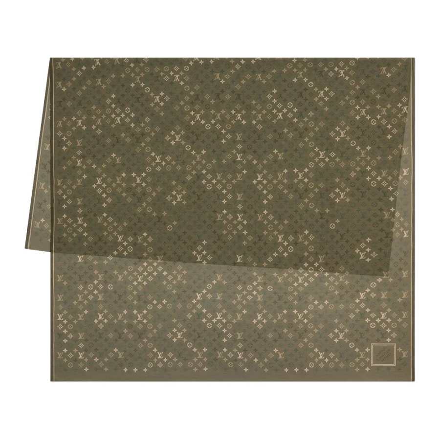 LOUIS VUITTON Cotton Knit Scarves Men's Green