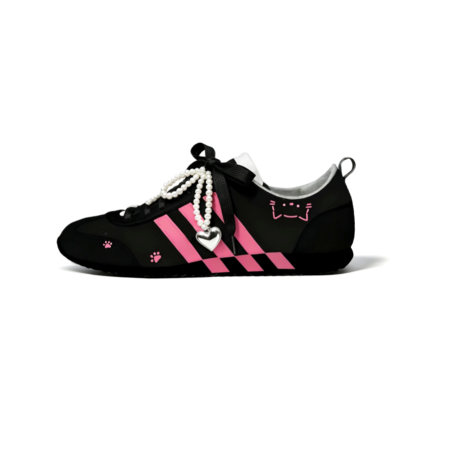Adidas Adidas VS JOG 2.0 Spade Pink Meow Abrasion Resistant Lightweight Breathable Low top German Army Trainers Unisex Black