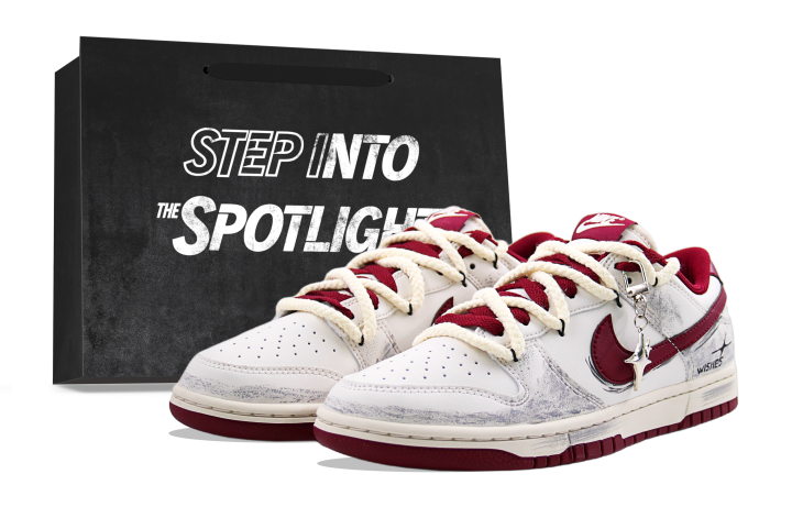 Nike Nike Dunk Shopping Bag, Confession Season Height Increasing Breathable Low top Skateboard Shoes Men's White Red