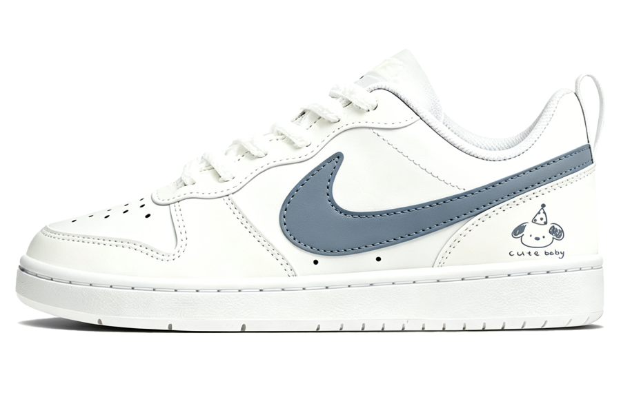 Nike Nike Court Borough Scruffy Puppy Low top Kids' Skateboarding Shoes Blue White Teenagers