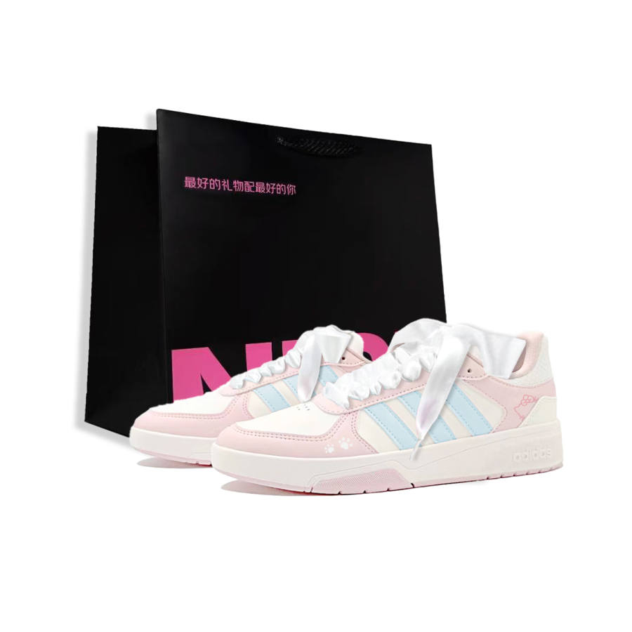 Adidas Adidas COURTBEAT Star Joy Manufacturing, Pink Cat Tale Low top Skateboard Shoes Unisex Pink Blue