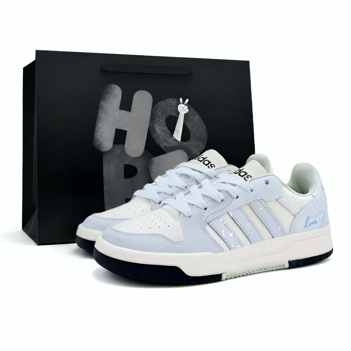 Adidas Adidas ENTRAP Light Blue Love Shadow Synthetic Leather, Split Cow Leather Slip Resistant Cushioning Abrasion Resistant