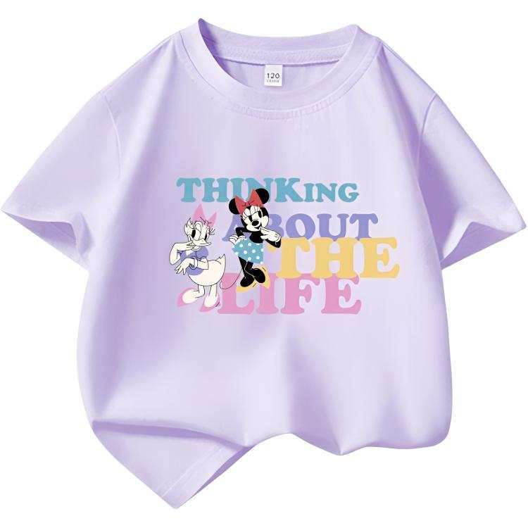 Disney Kids T Shirts Crew Neck Moderate Stretch