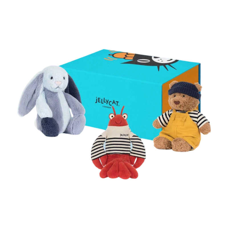 JELLYCAT Barcelona Bear Green Purple Party Box Set Dolls Plush Doll Sitting Height 22cm/23cm/28cm