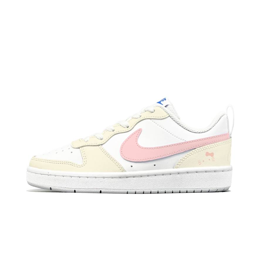 Nike Nike Court Borough 2 Butter Sweet Dream Leather Slip Resistant Abrasion Resistant Low top Kids' Skateboarding Shoes