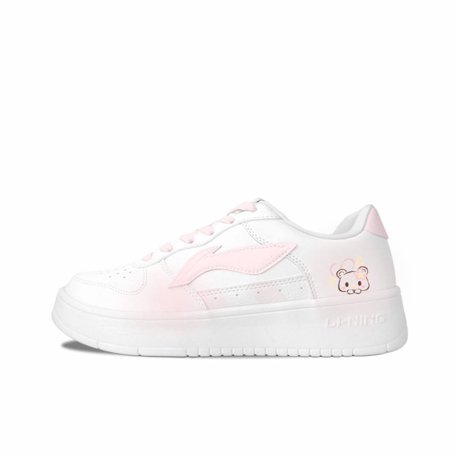 Li-Ning Li Ning Floating Boat Light Cherry Bear, Moonlit Cushioning Abrasion Resistant Low top Skateboard Shoes Women's