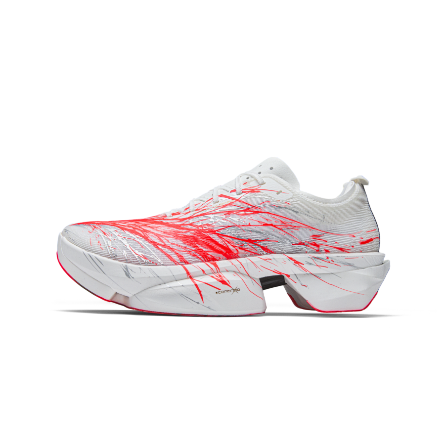 ANTA C10 2 Running Shoes Men's Low Top Papyrus White/Neon Bright Dark Red/Silver