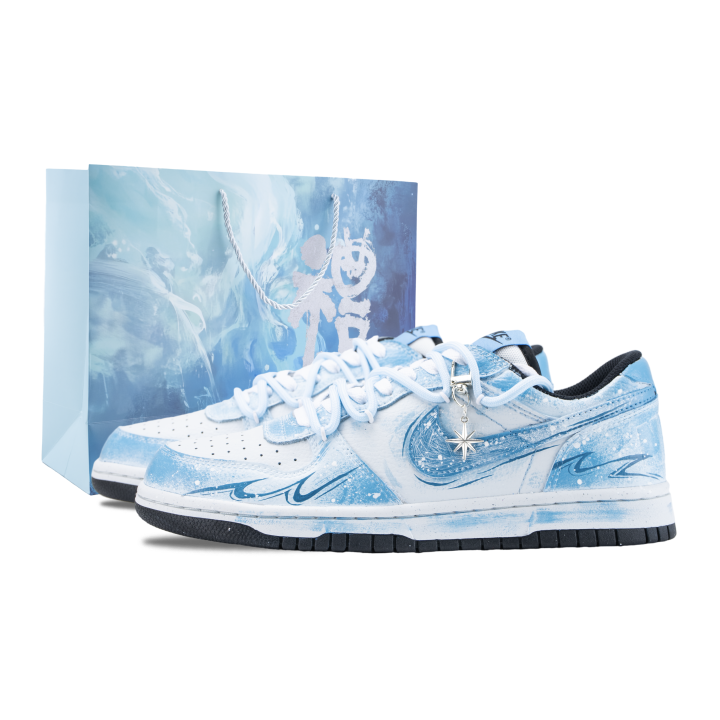 Nike Nike Big Canglan Story Slip Resistant Abrasion Resistant Low top Skateboard Shoes Unisex Blue White