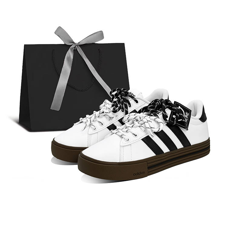 Adidas Adidas Daily 4.0 Adi Small Flower Abrasion Resistant Low top Skateboard Shoes Unisex Black White