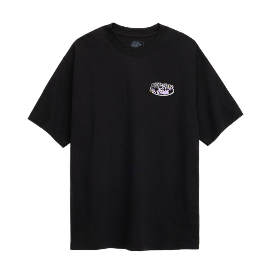 Vans T Shirts Unisex Black Crew Neck Moderate Straight Fit