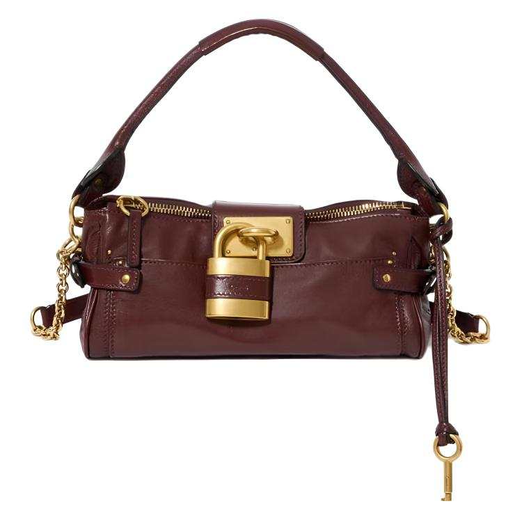 Chloé Chloe Buffalo Leather Shoulder Bag Small Women's Burgundy