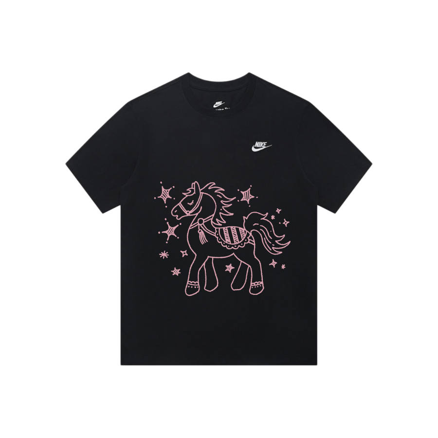 Nike Nike Sportswear T Shirts Unisex Black Crew Neck Thin Straight Fit