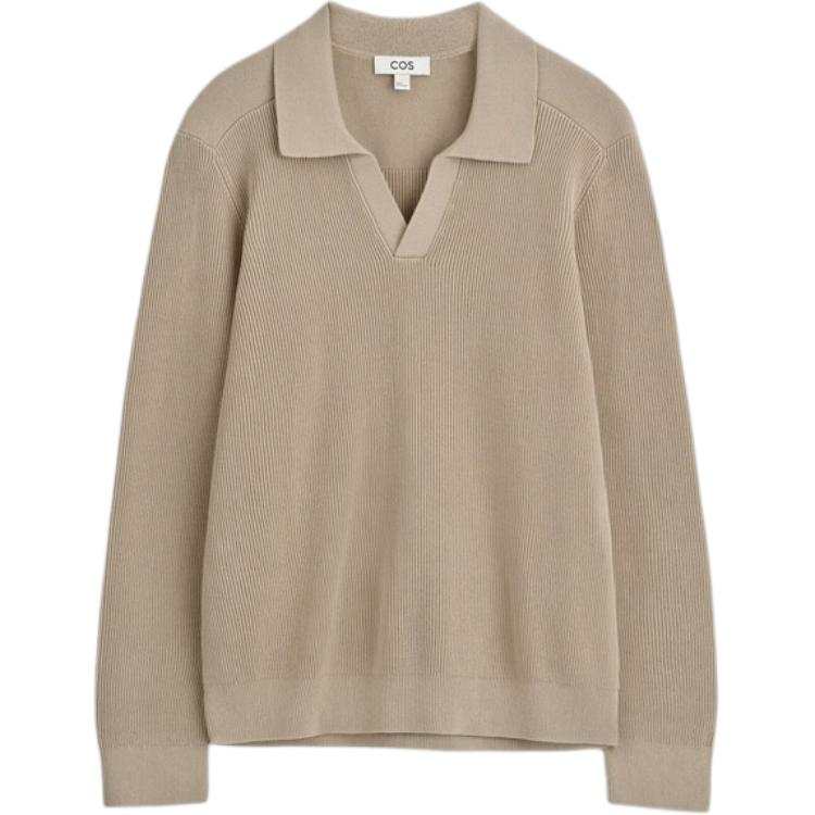 COS Sweaters Unisex Beige Polo Collar Moderate