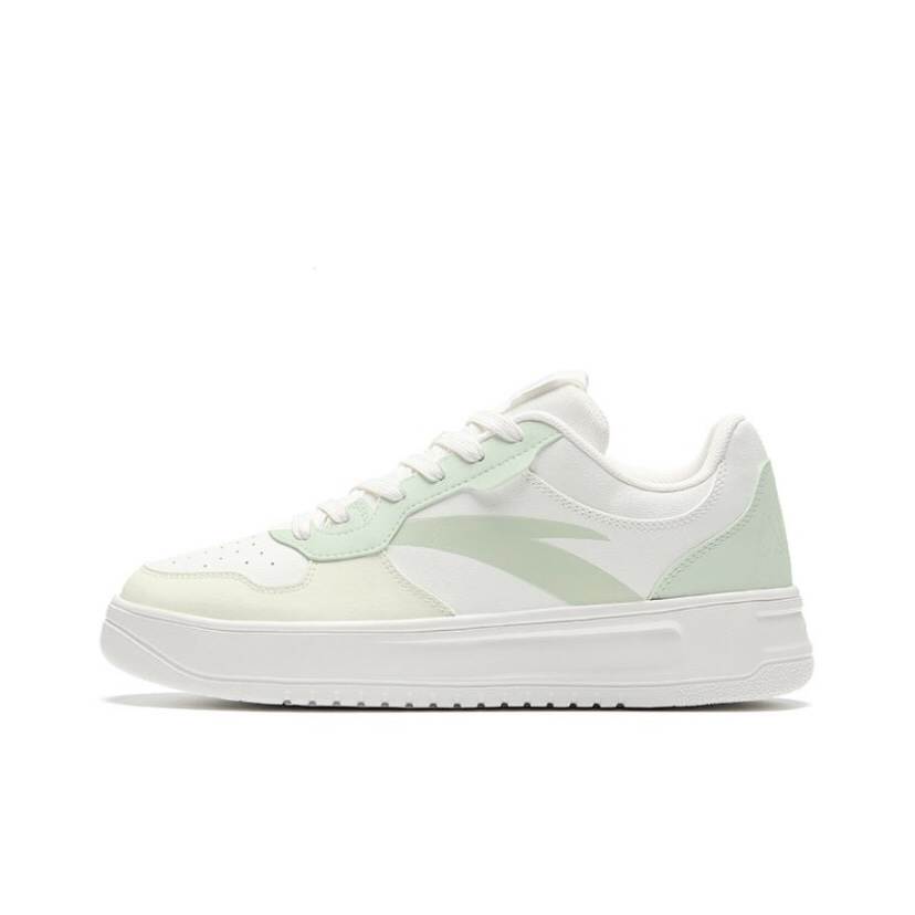 Anta Abrasion Resistant Lightweight Low top Skateboard Shoes Unisex White Yellow Green
