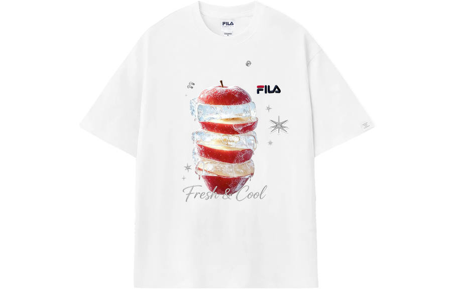 FILA T Shirts Unisex White Crew Neck Moderate