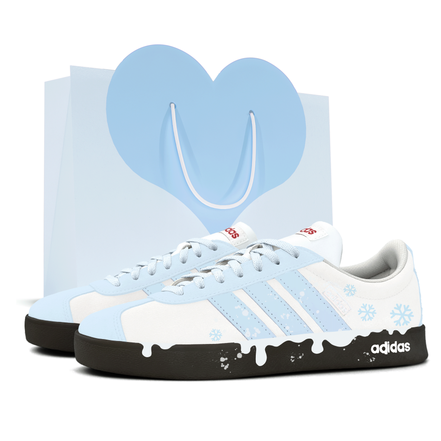 Adidas Adidas VL COURT 2.0 Abrasion Resistant Low top Skateboard Shoes Unisex Blue White