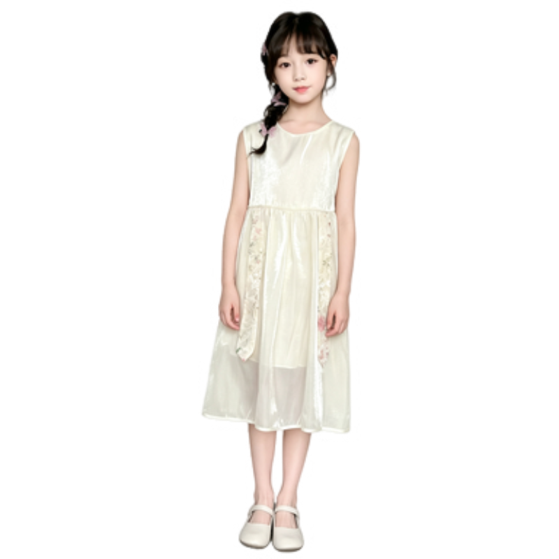 YALU Grade School Two Piece Skirt Sets Stand Collar Thin Long Skirt