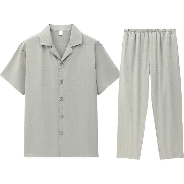 THREEGUN Men's Pajama Set Short Sleeved T Shirt And Pants Men's