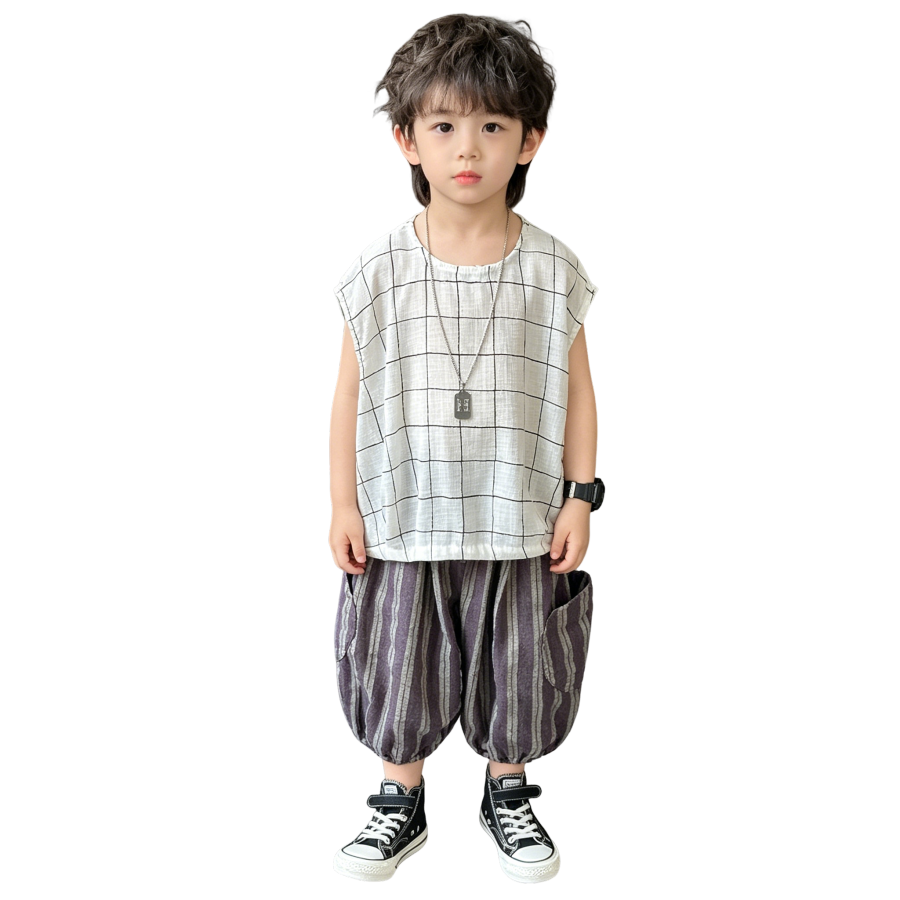 Lanza Kids Casual Sportswear Crew Neck Thin Stretch