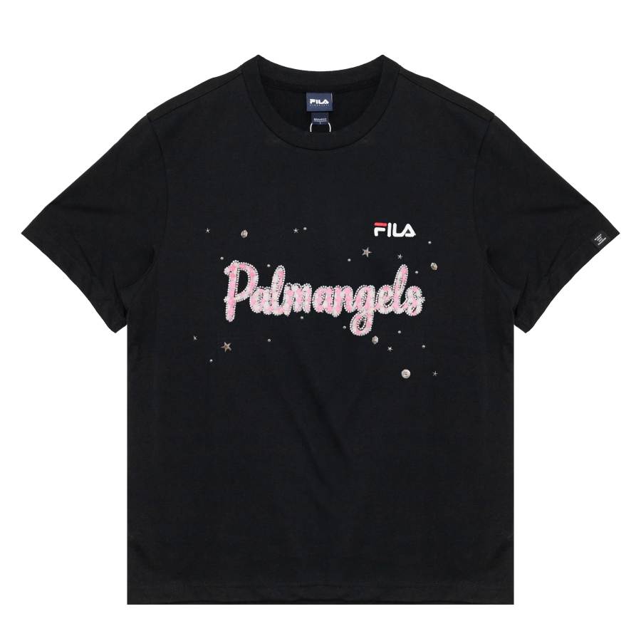 FILA T Shirts Unisex Black Crew Neck Moderate