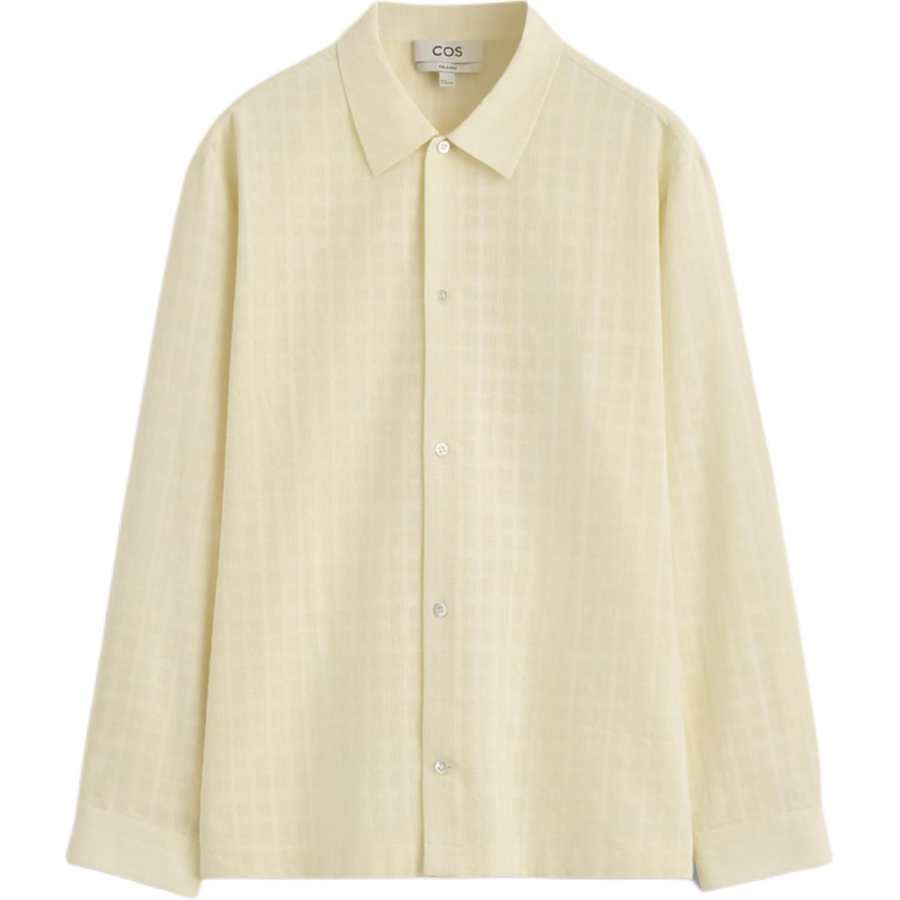 COS COS Shirts Men's Cream Yellow Lapel Thin