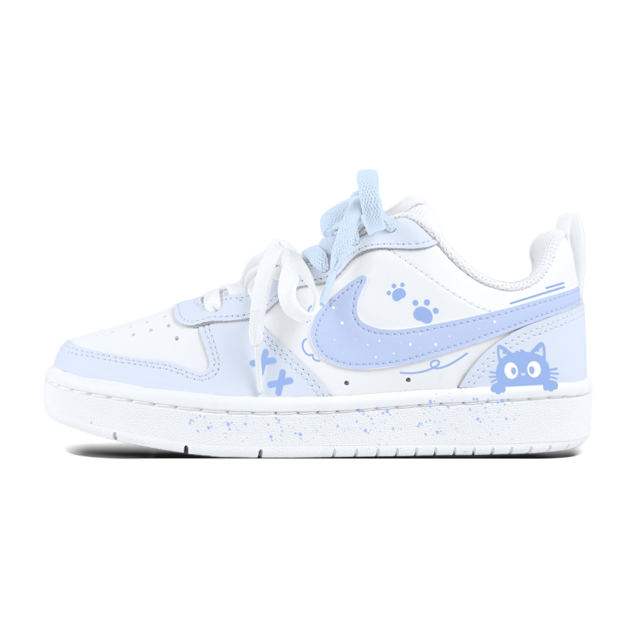 Nike Nike Court Borough Blue Meow Blue Hook Low top Kids' Skateboarding Shoes Teenagers